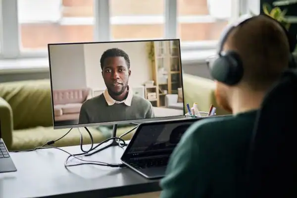 Man attending online mediation Lewisham MIAMS session